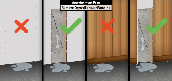Illustrating Drywall removal for appointment preparation