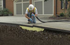 Concrete leveling with polyurethane foam